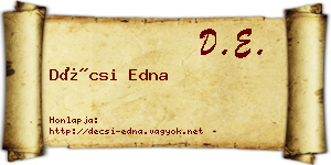 Décsi Edna névjegykártya